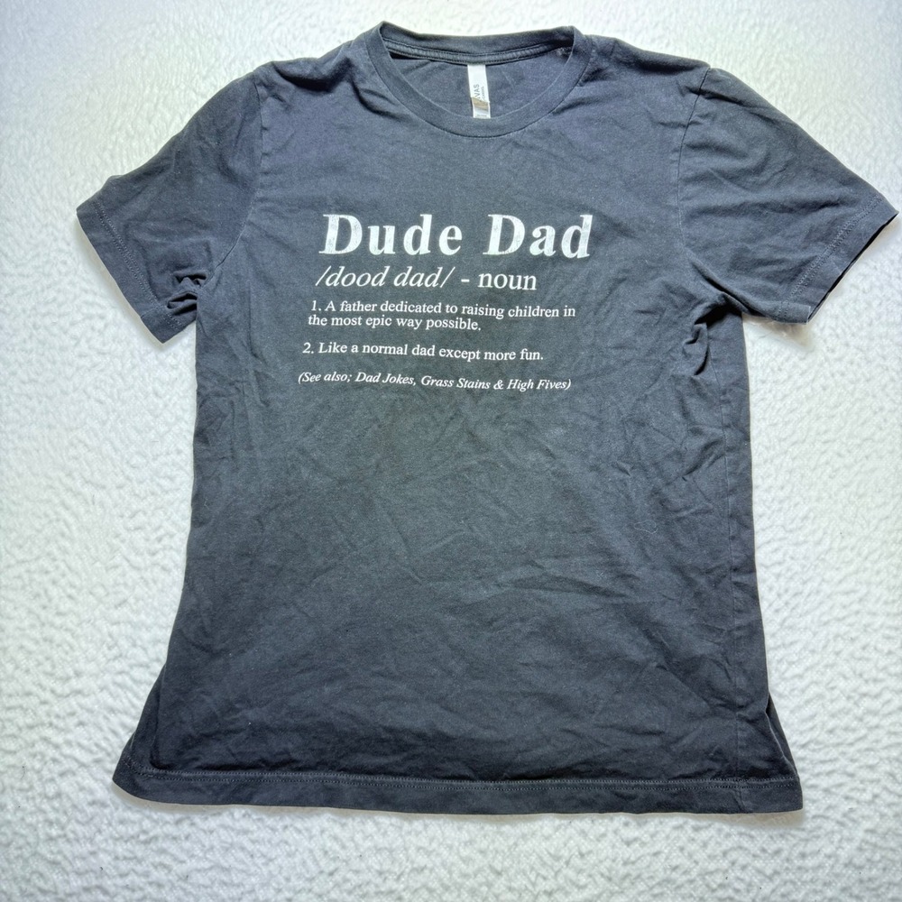 Canvas Dude Dad shirt‎ mens large black white dad joke graphic funny dad